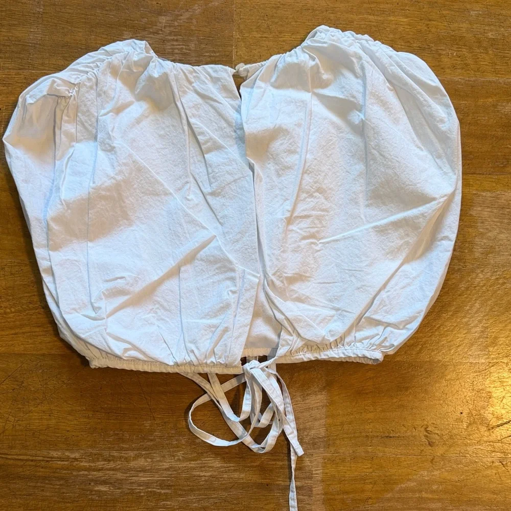 Zara white Puff Sleeve Top